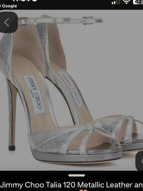 Jimmy Choo Metallic Silver Open-Toe Stiletto Sandals no box